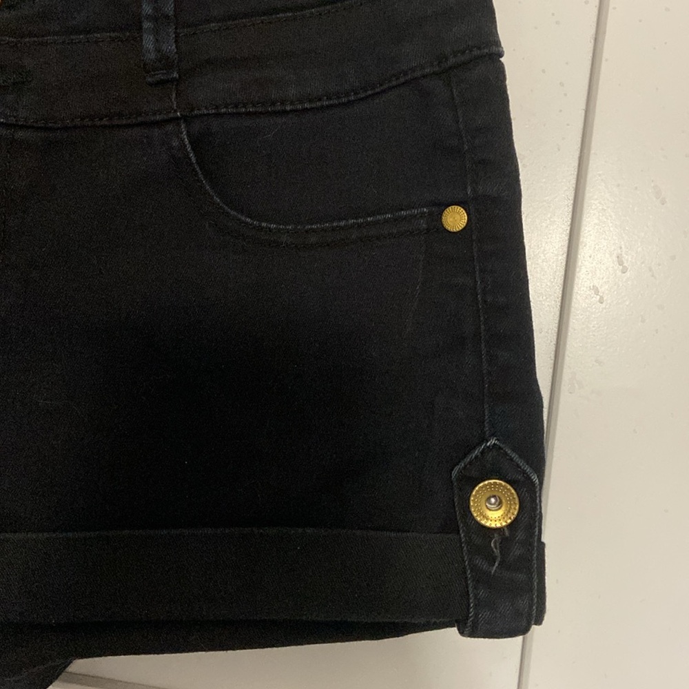 Refuge Black High Waisted Stretch Shorts SZ 10 - Picture 3 of 8